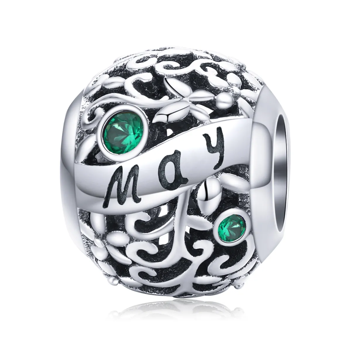 pandora style silver may birthstone charm scc13855