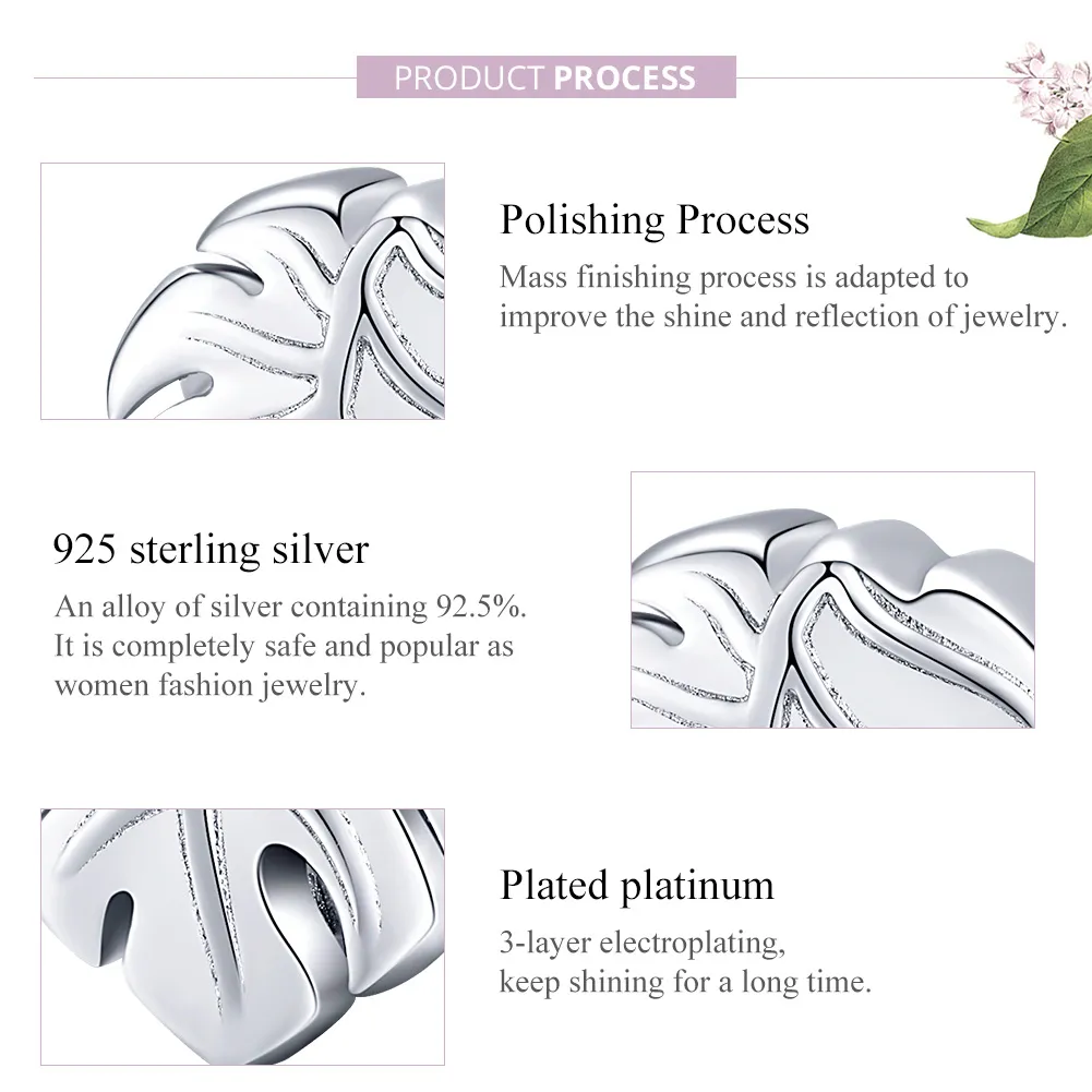 Pandora Style Silver Monstera Charm - BSC141