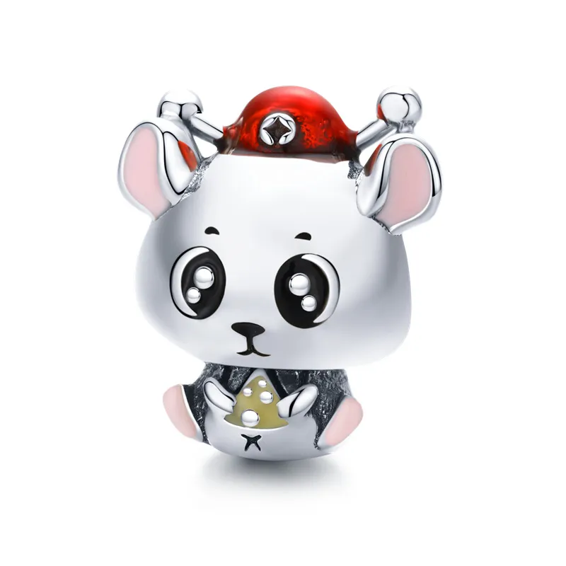 pandora style silver mouse baby charm bsc113