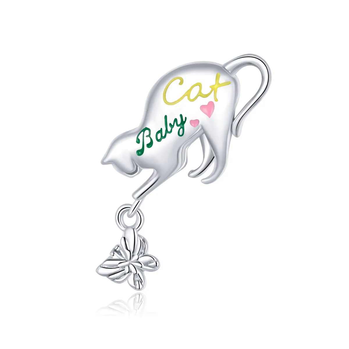 Pandora Style Silver Naughty Cat Charm - SCC1678