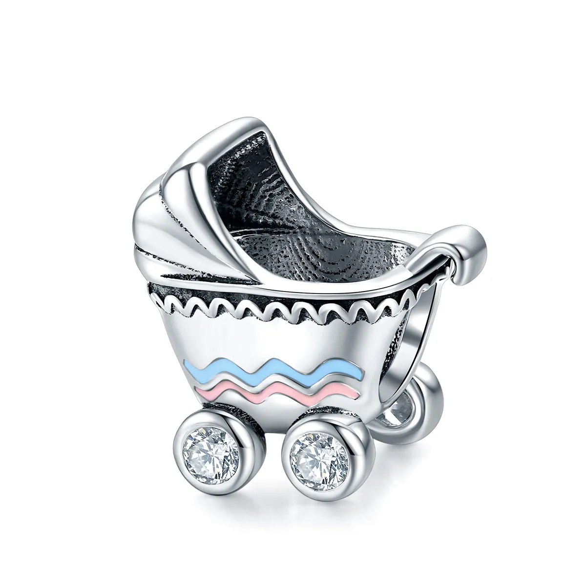 Pandora Style Silver Newborn Baby Carriage Charm - SCC1539