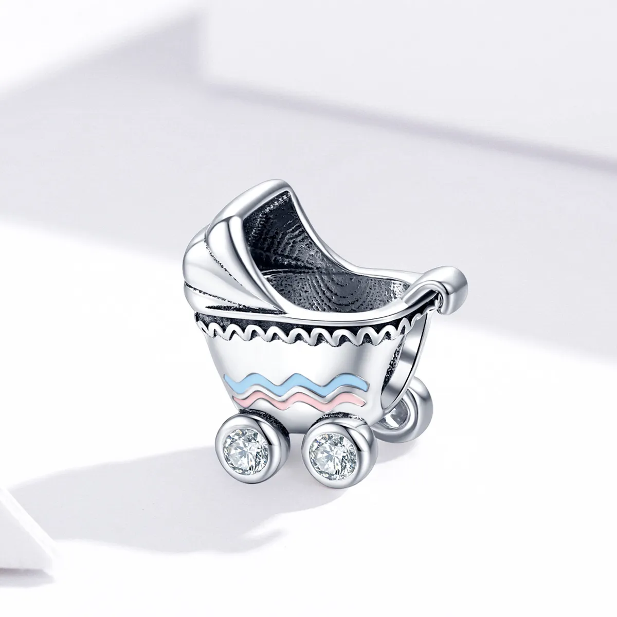 Pandora Style Silver Newborn Baby Carriage Charm - SCC1539