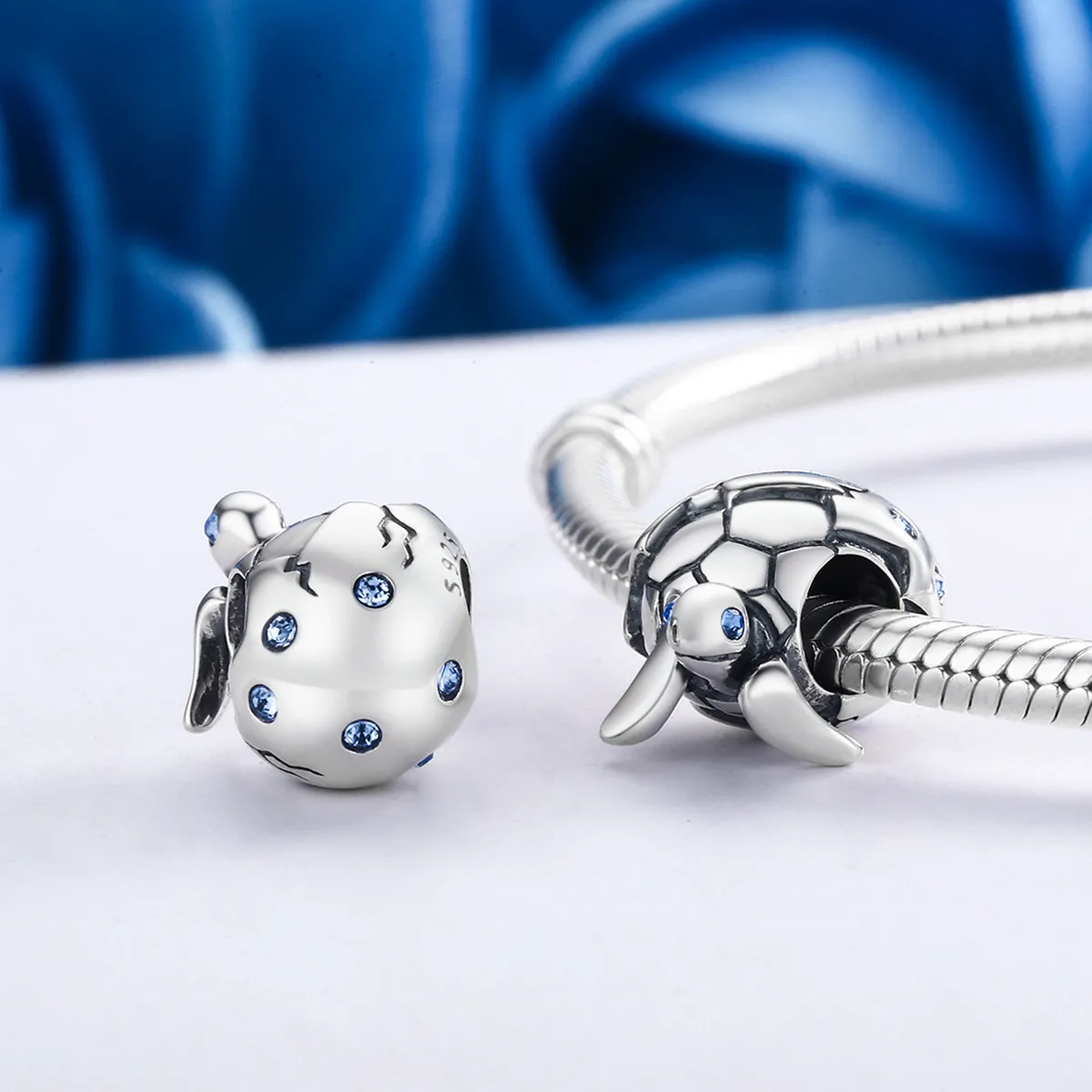 Pandora Style Silver Newborn Turtle Charm - SCC192