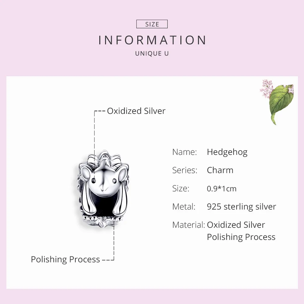 Pandora Style Silver Nino The Hedgehog Charm - SCC1420