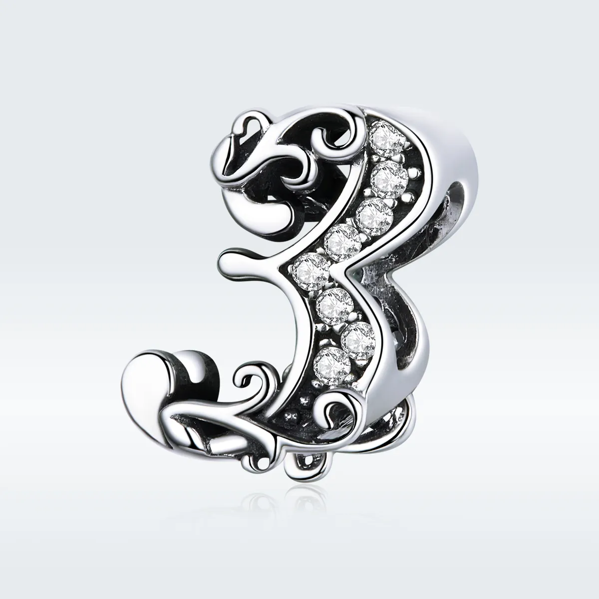 Pandora Style Silver Number 3 Charm - SCC1418-3