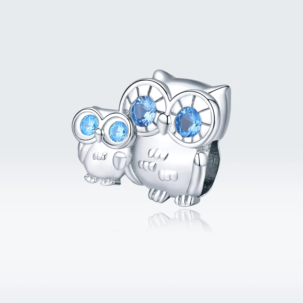 Pandora Style Silver Owl mother and child Charm - BSC238