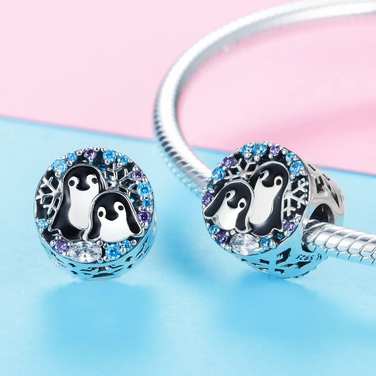 Pandora Style Silver Penguin House Charm - SCC992