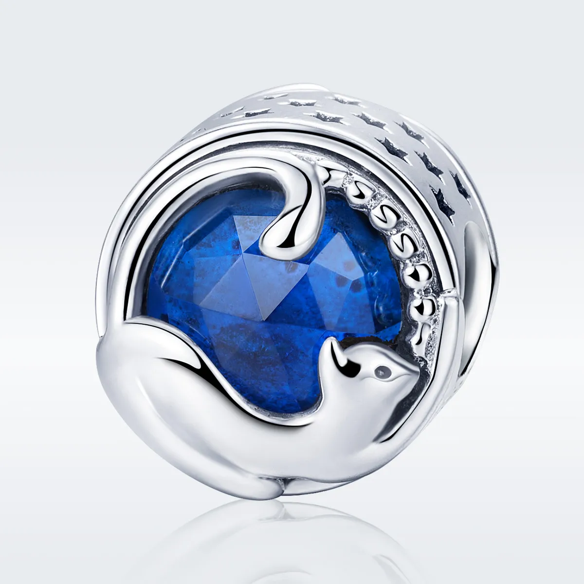 Pandora Style Silver Playful Cat Charm - SCC708