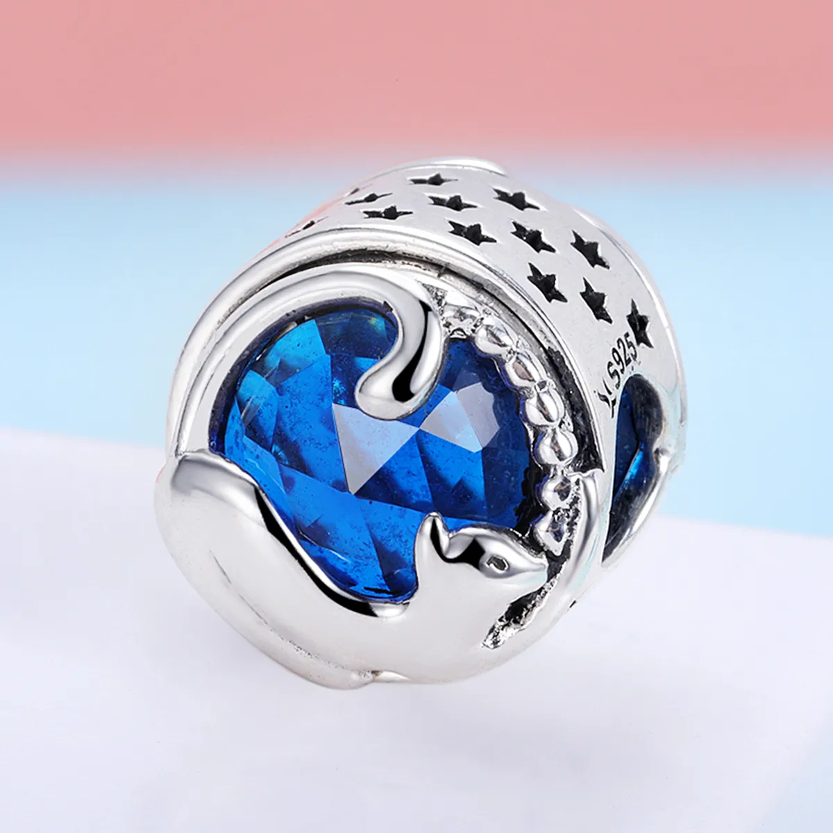 Pandora Style Silver Playful Cat Charm - SCC708