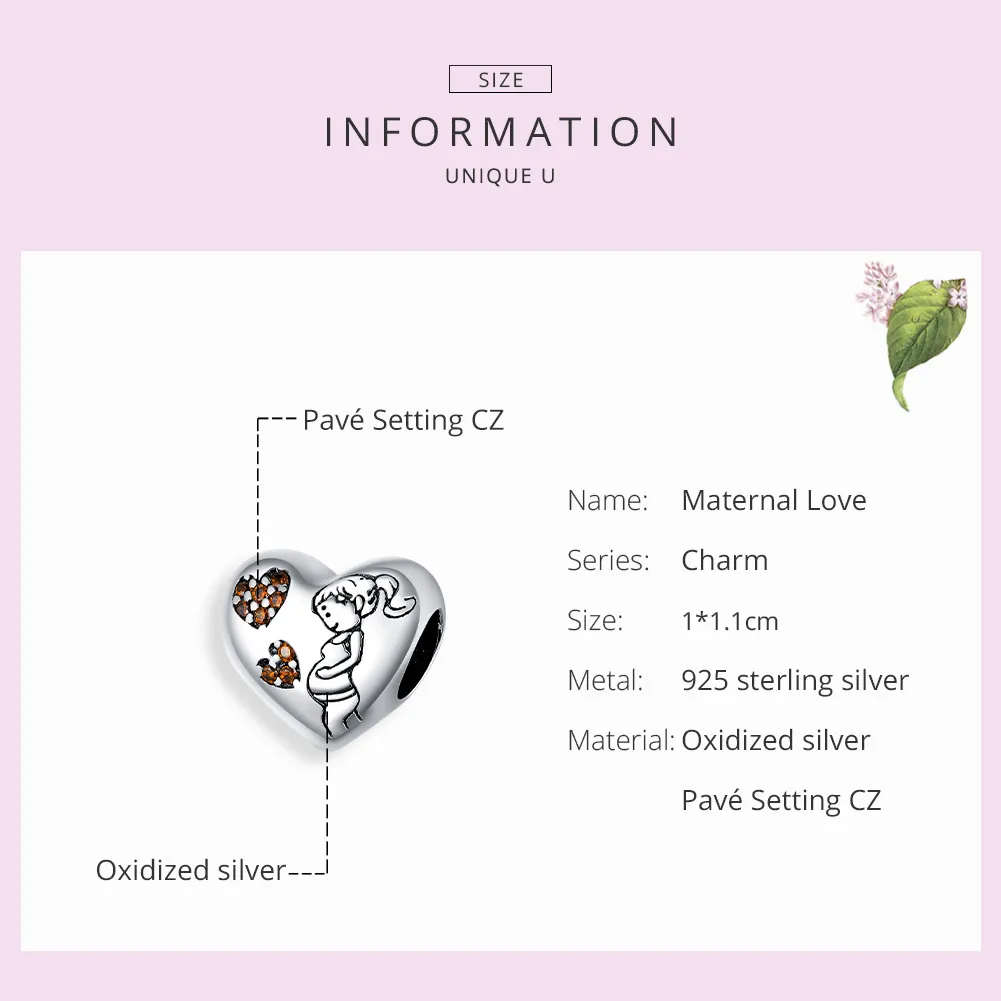 Pandora Style Silver Pregnant mother Charm - SCC1589