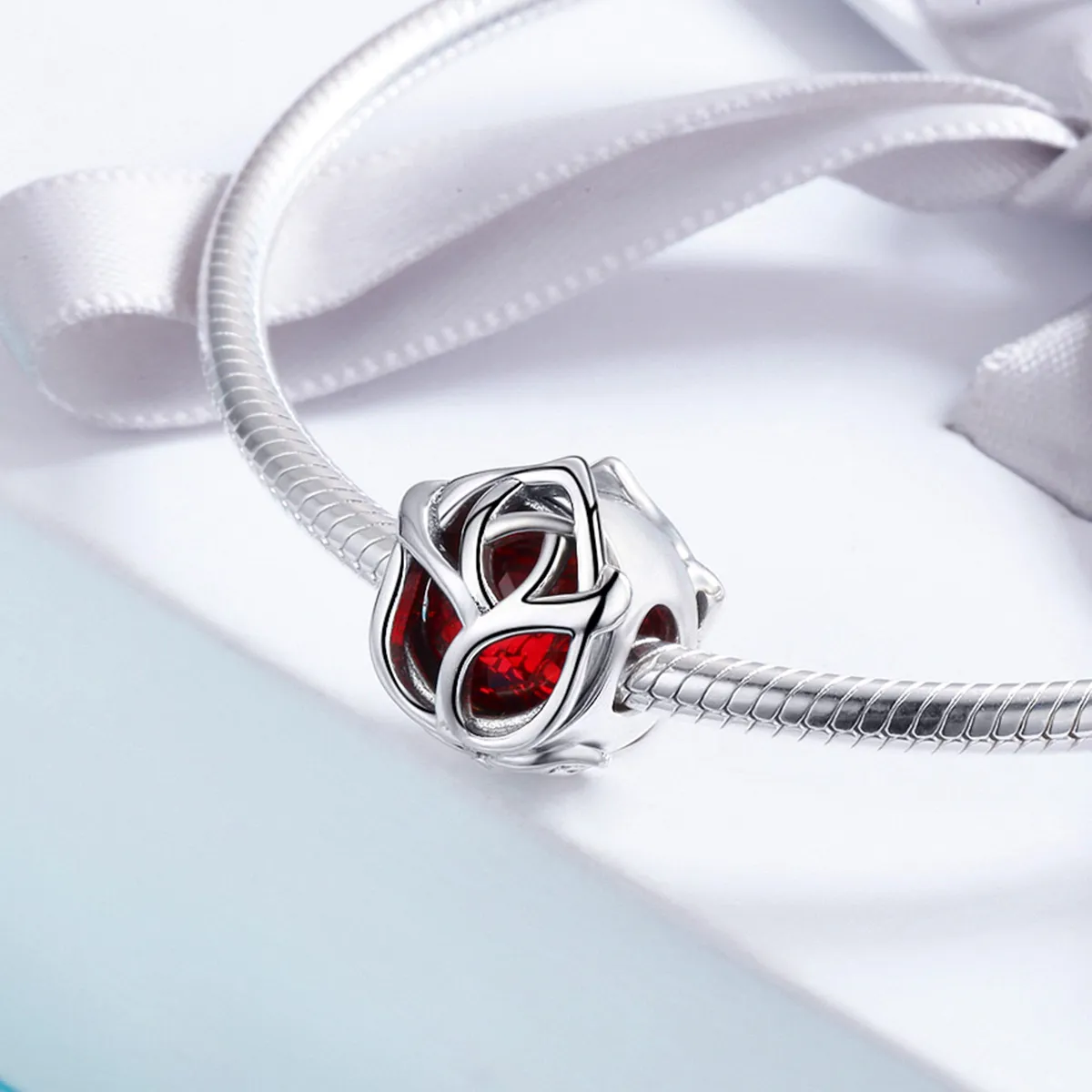 Pandora Style Silver Red Roses Charm - SCC568