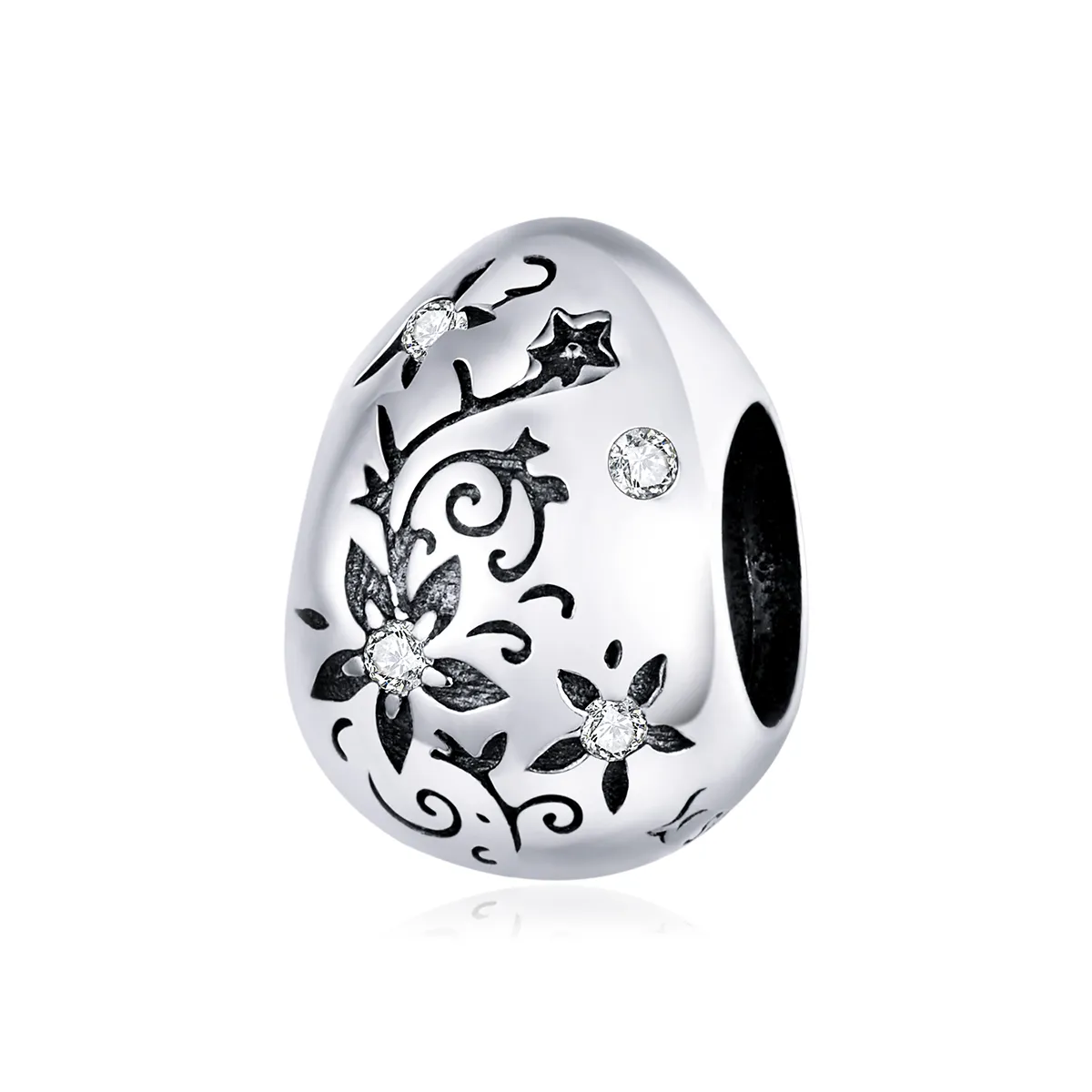 pandora style silver retro easter egg charm scc1466