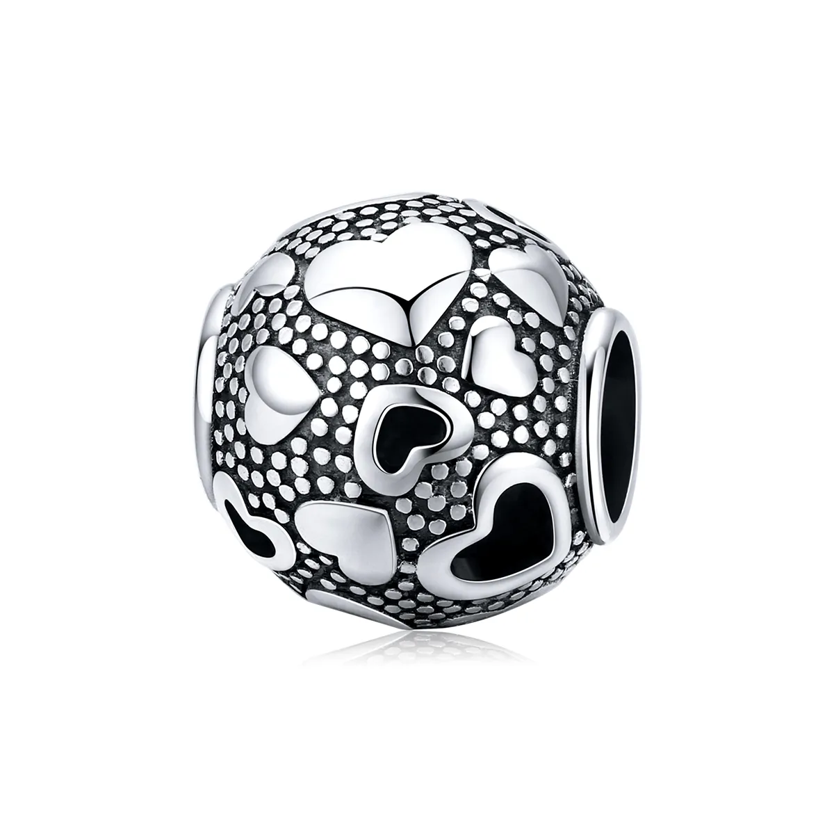 pandora style silver retro heart charm scc1451