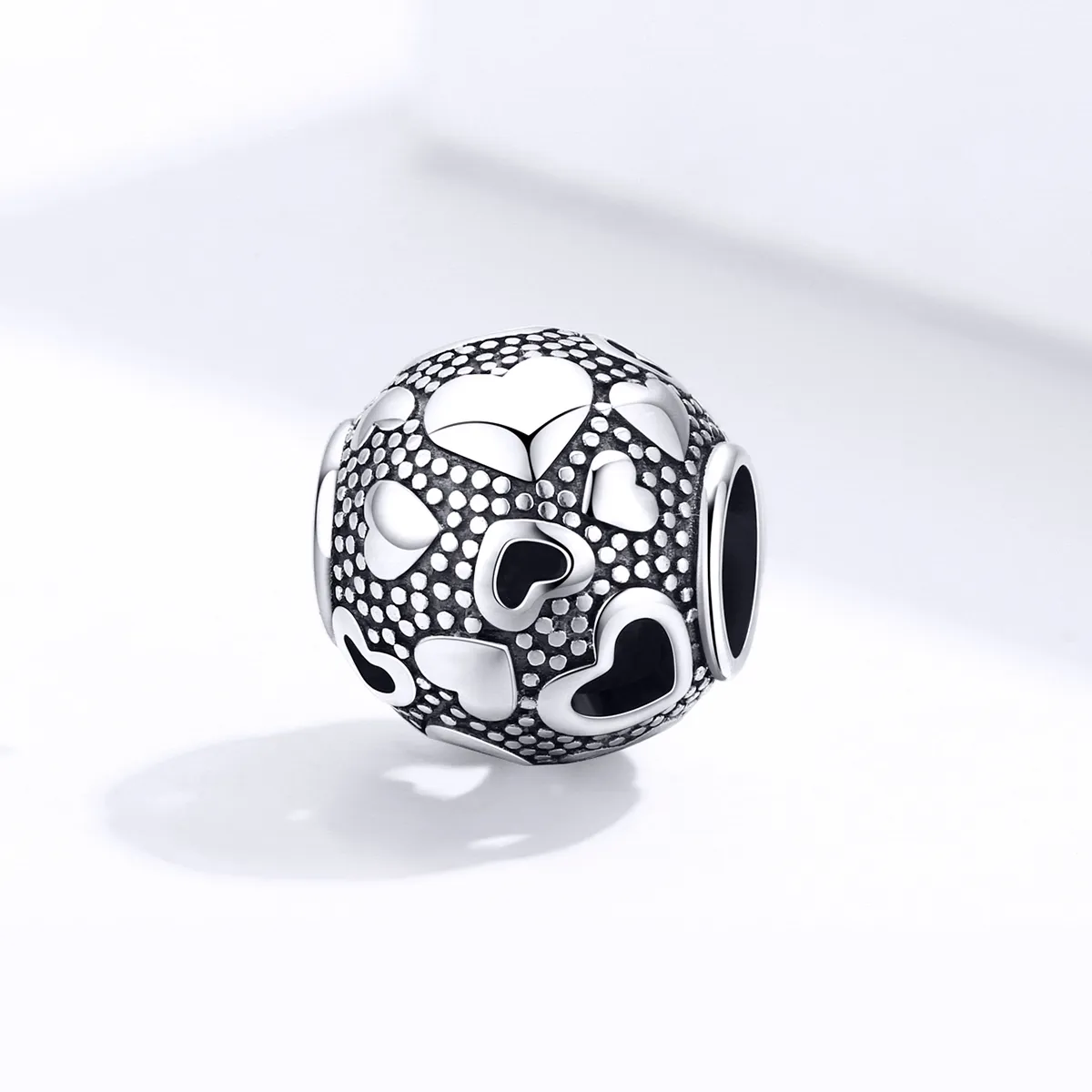 Pandora Style Silver Retro Heart Charm - SCC1451