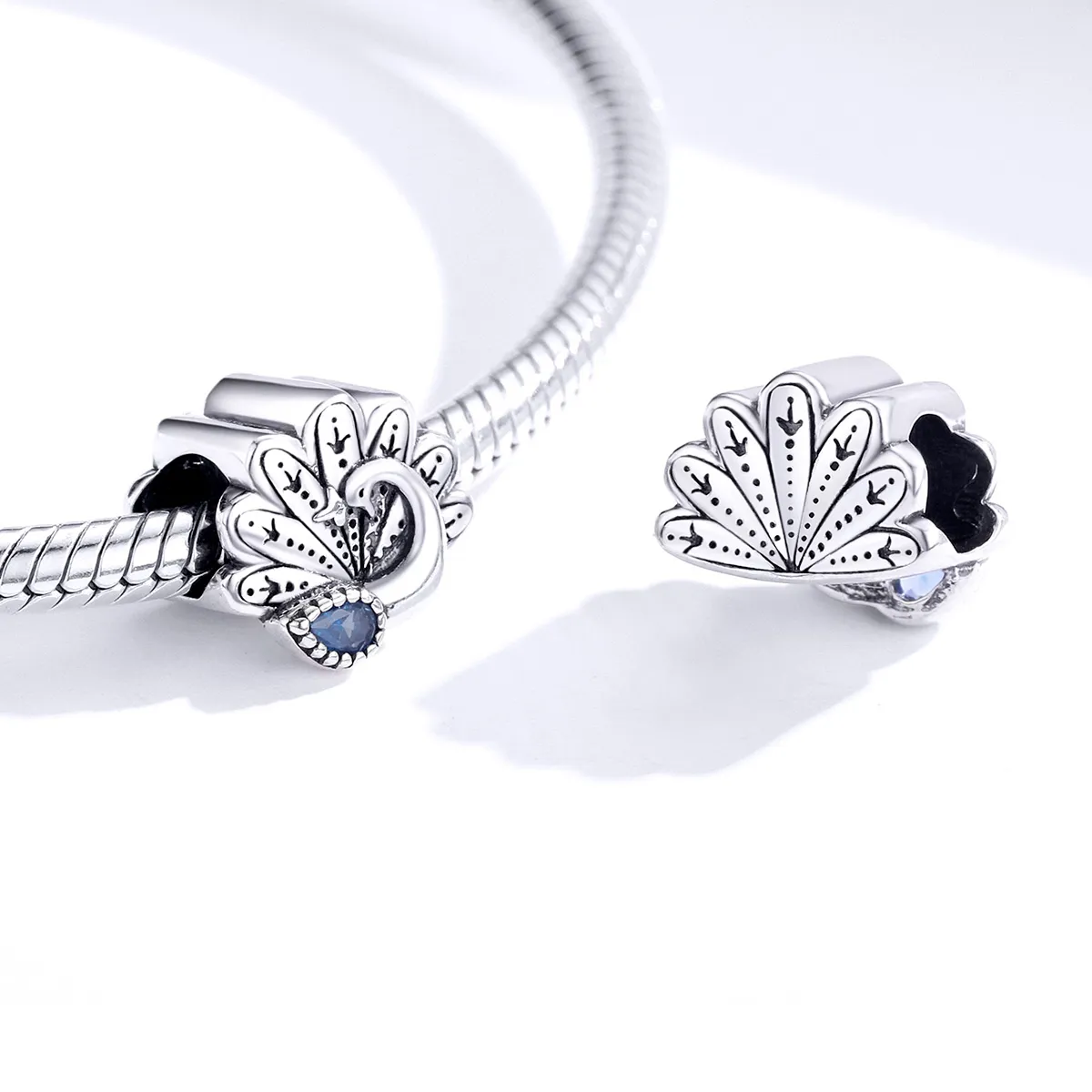 Pandora Style Silver Retro Peacock Charm - SCC1558