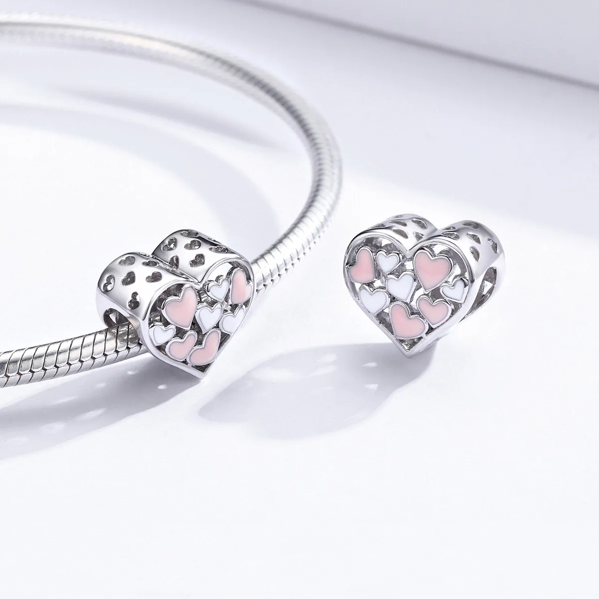 Pandora Style Silver Romance Heart Charm - SCC1423