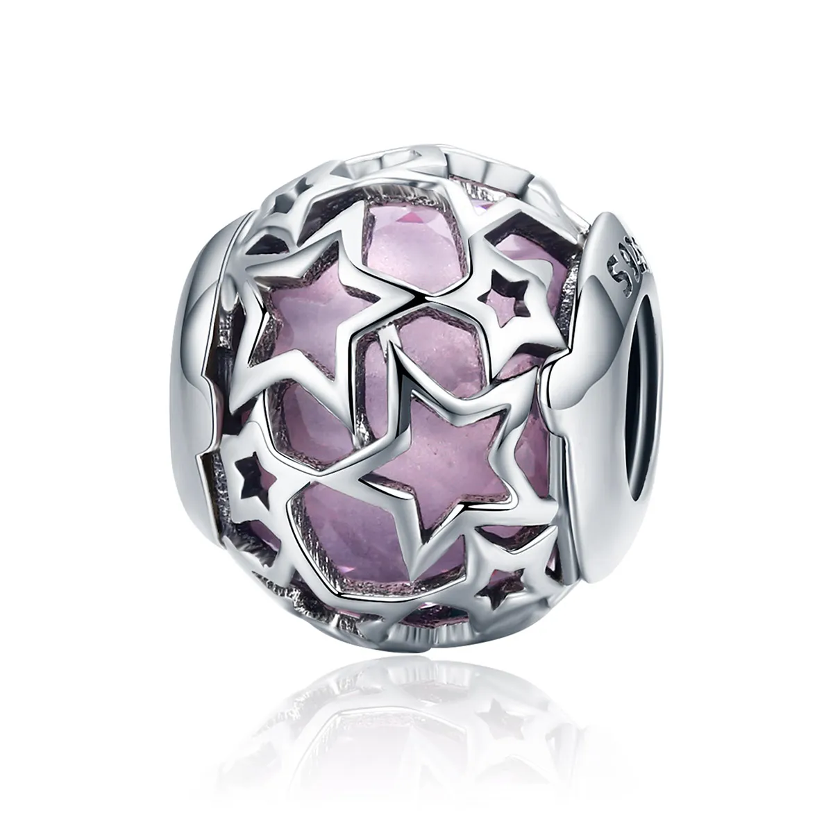 pandora style silver romantic stars charm scc510