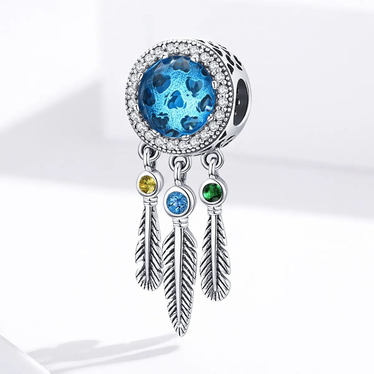 Pandora Style Silver Sapphire Dream Catcher Charm - SCC1384