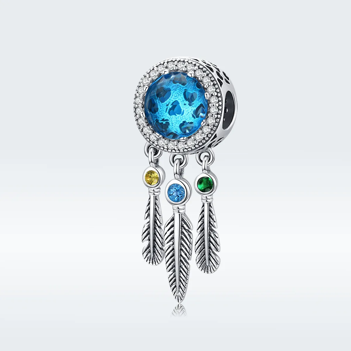 Pandora Style Silver Sapphire Dream Catcher Charm - SCC1384