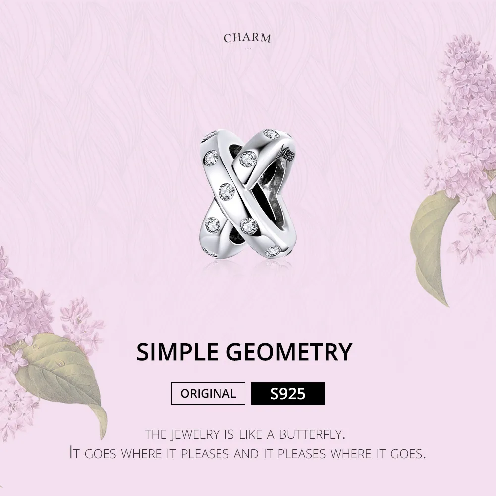 Pandora Style Silver Simple Geometry Charm - SCC1515