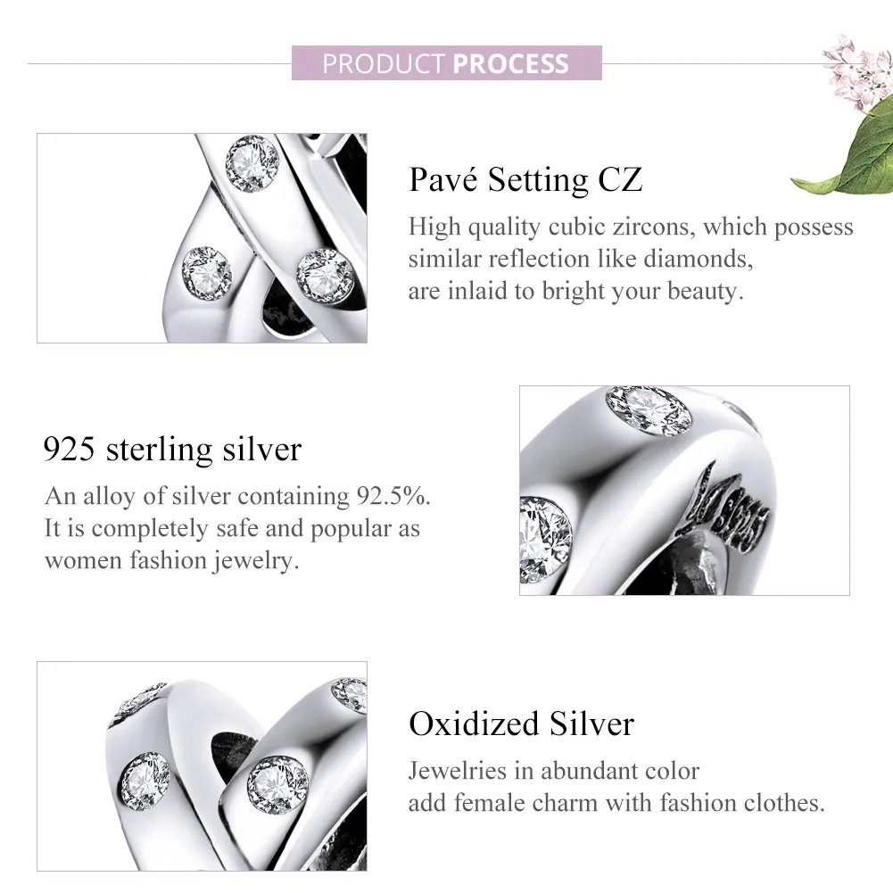 Pandora Style Silver Simple Geometry Charm - SCC1515