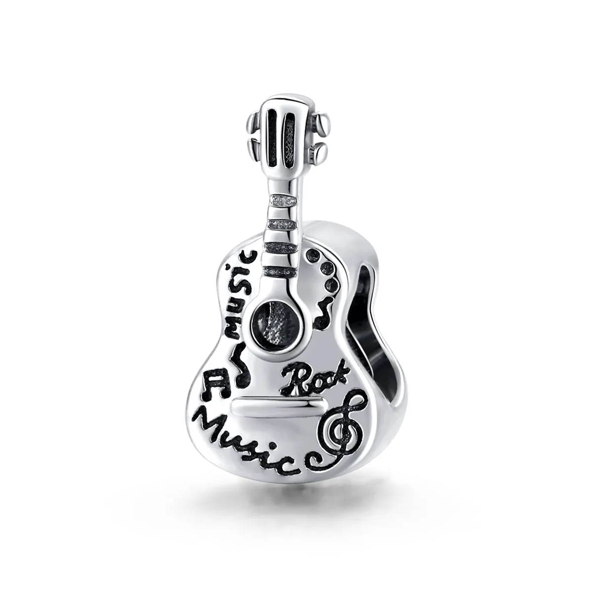 pandora style silver simple guitar charm scc1708