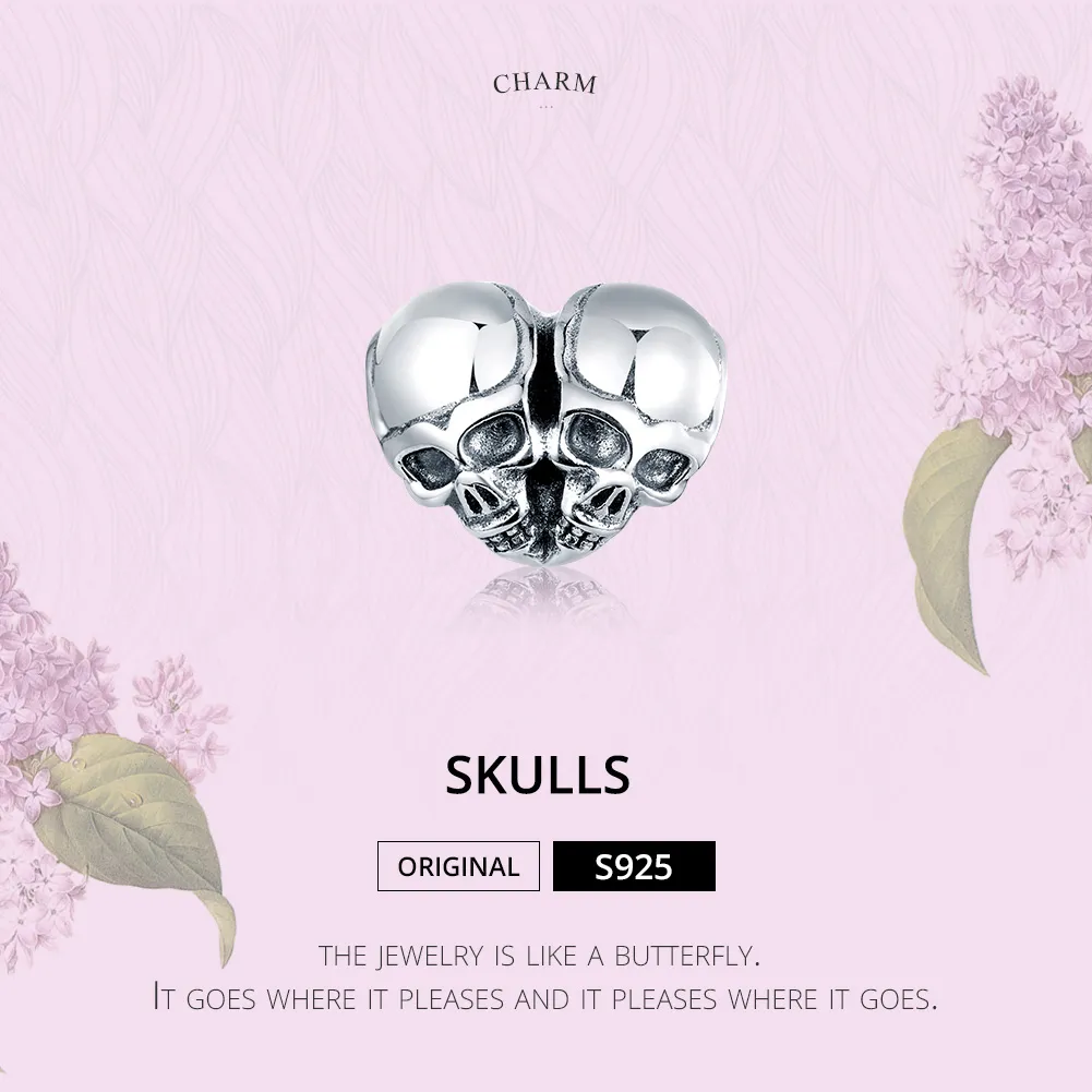 Pandora Style Silver Skulls Charm - SCC1519