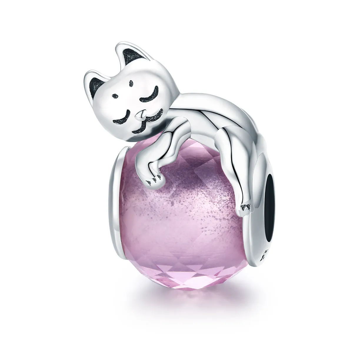 Pandora Style Silver Sleeping Cat Charm - SCC447