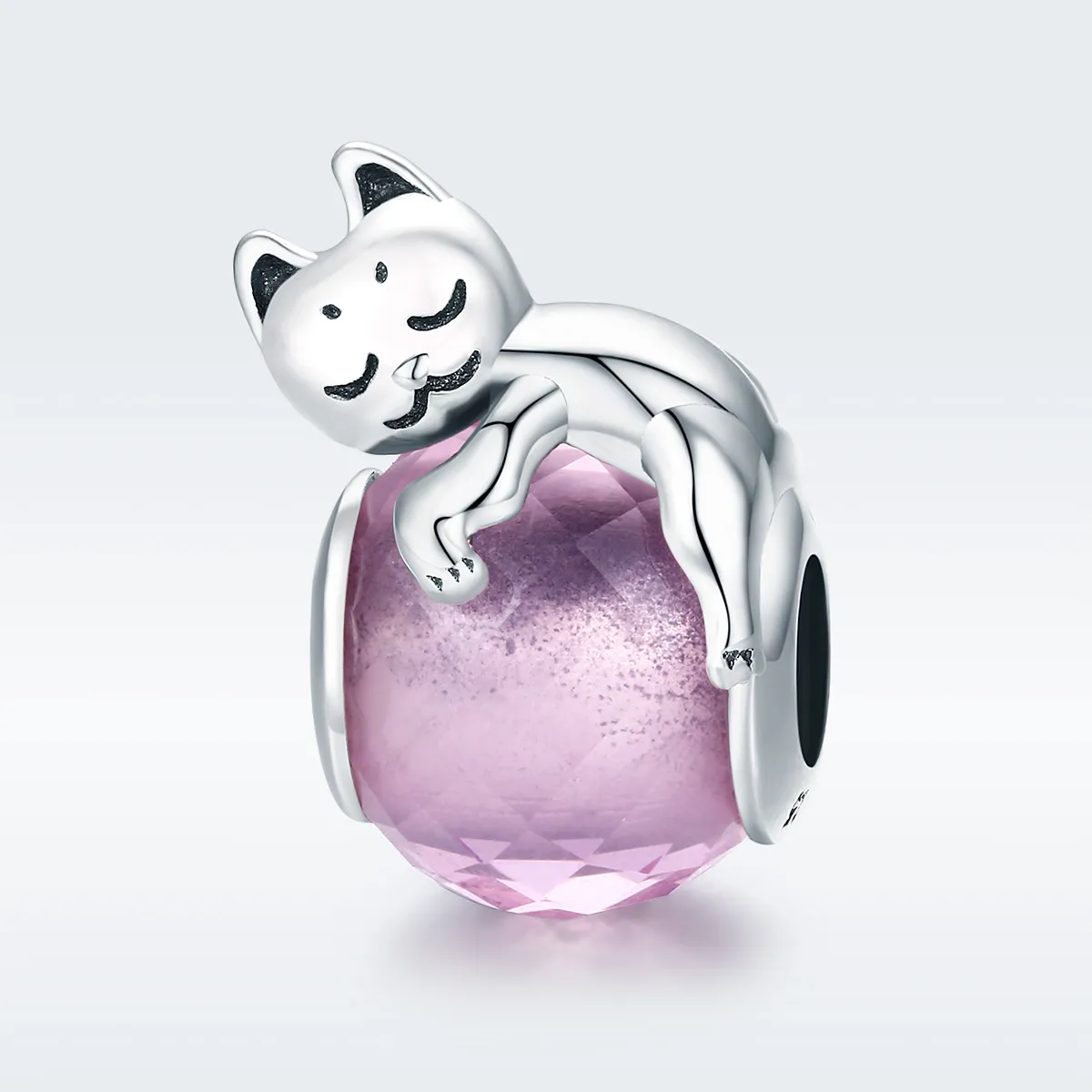 Pandora Style Silver Sleeping Cat Charm - SCC447