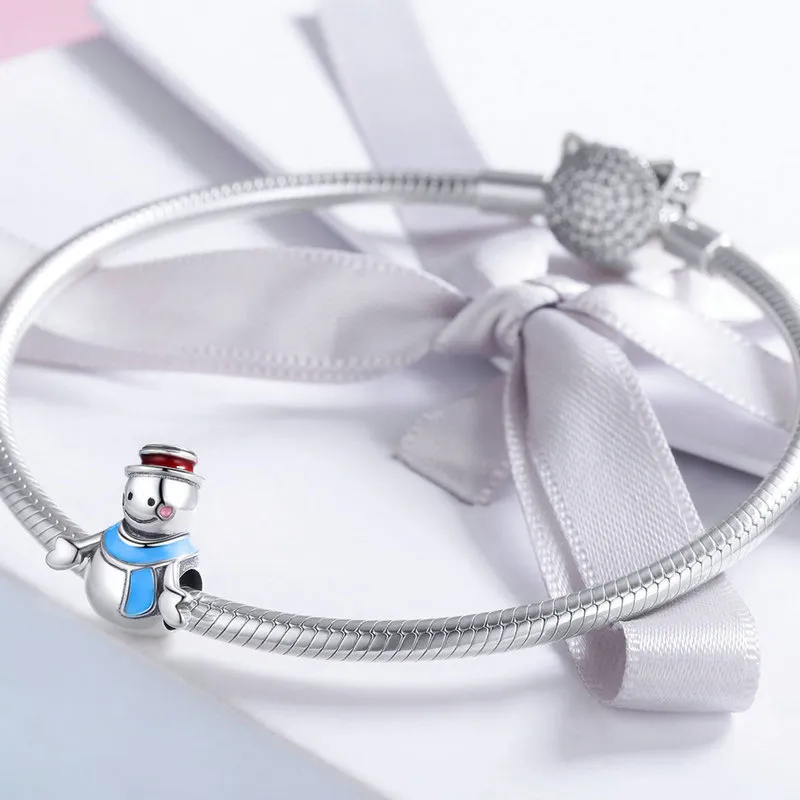 Pandora Style Silver Snowman Charm - SCC855