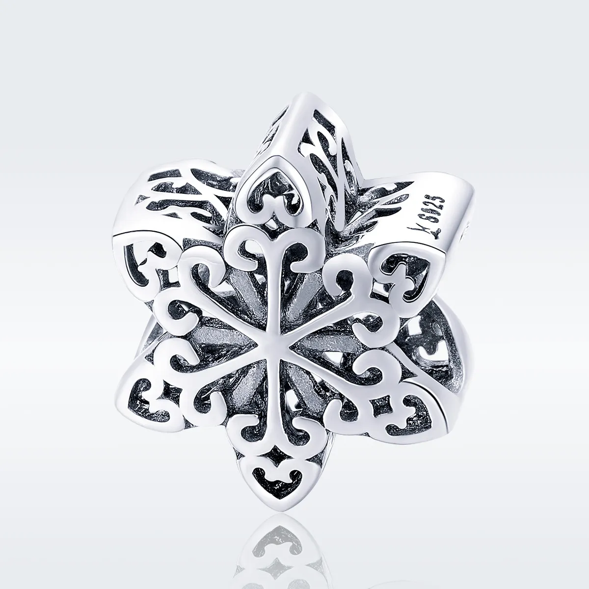 Pandora Style Silver Sparkling Snowflake Charm - SCC719