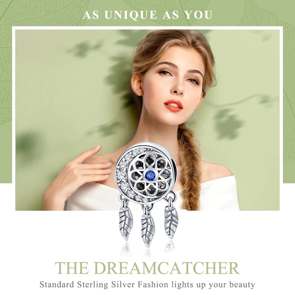 Pandora Style Silver Spiritual Dreamcatcher Charm - SCC718