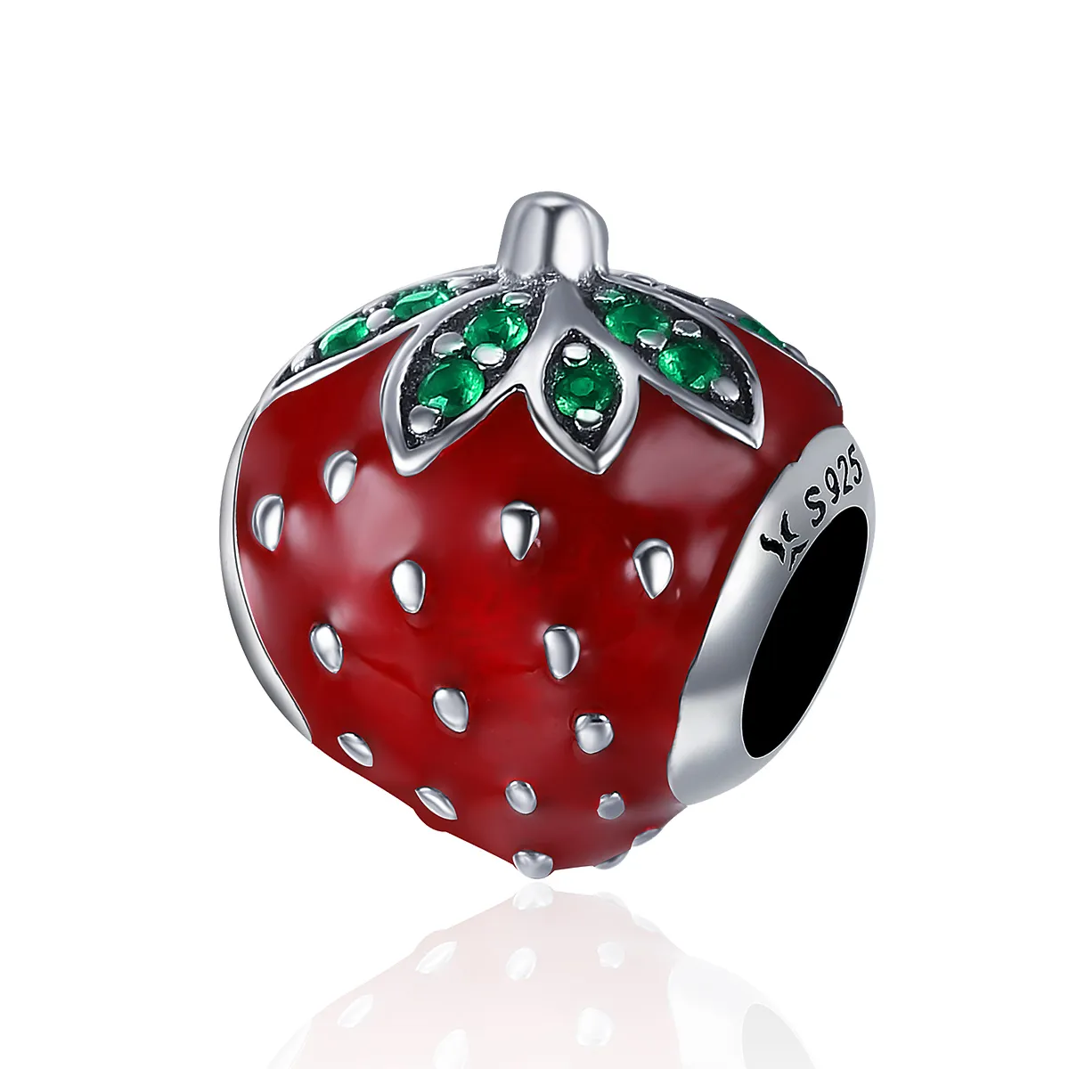 Pandora Style Silver Strawberry Charm - SCC369