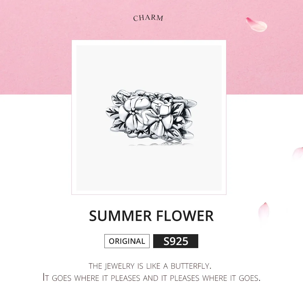 Pandora Style Silver Summer Flower Charm - SCC1488