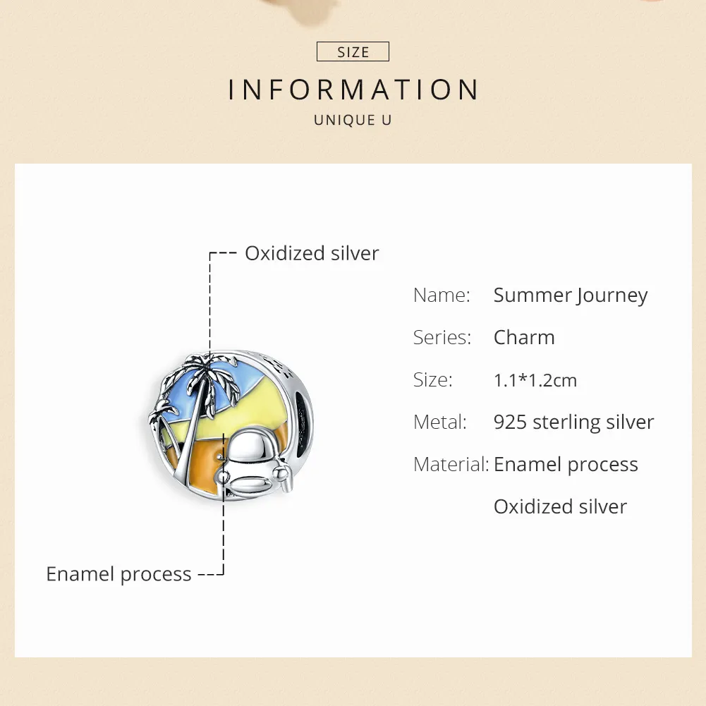 Pandora Style Silver Summer Journey Charm - SCC1530