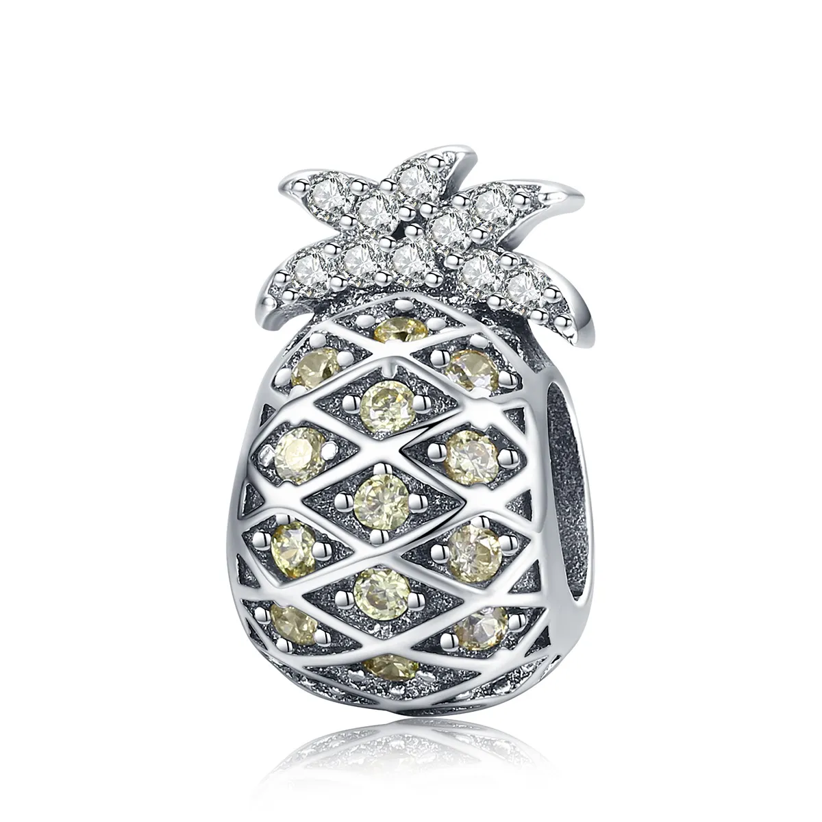 pandora style silver summer pineapple charm scc936