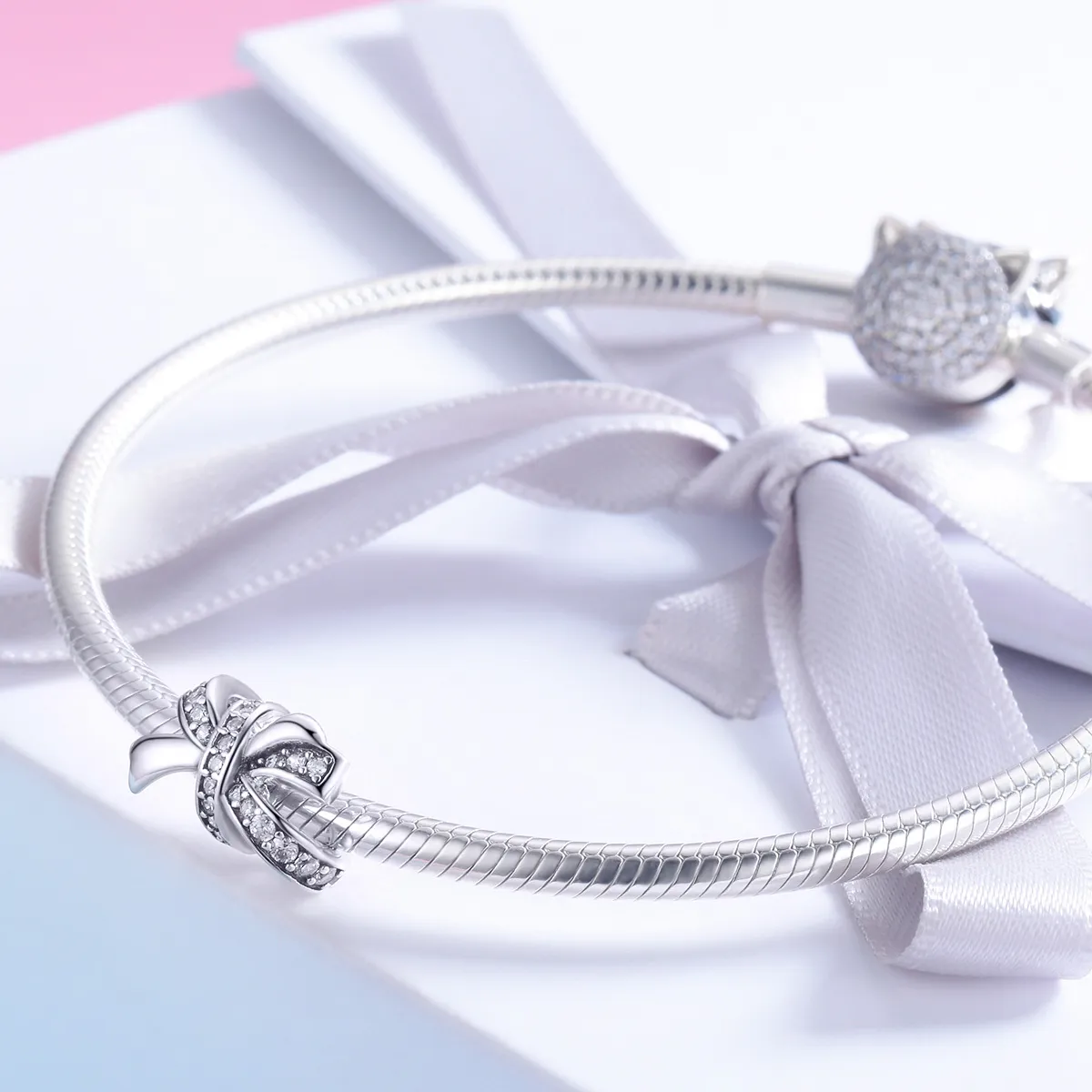 Pandora Style Silver Sweet Bow Charm - SCC773