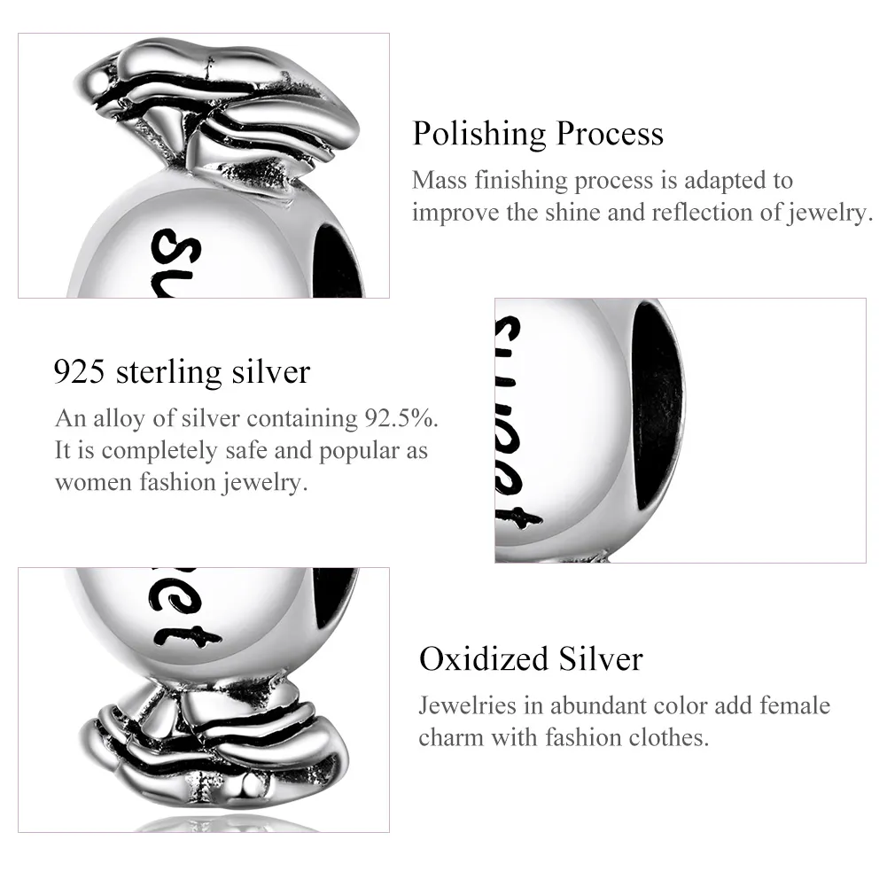 Pandora Style Silver Sweet Candy Charm - BSC353