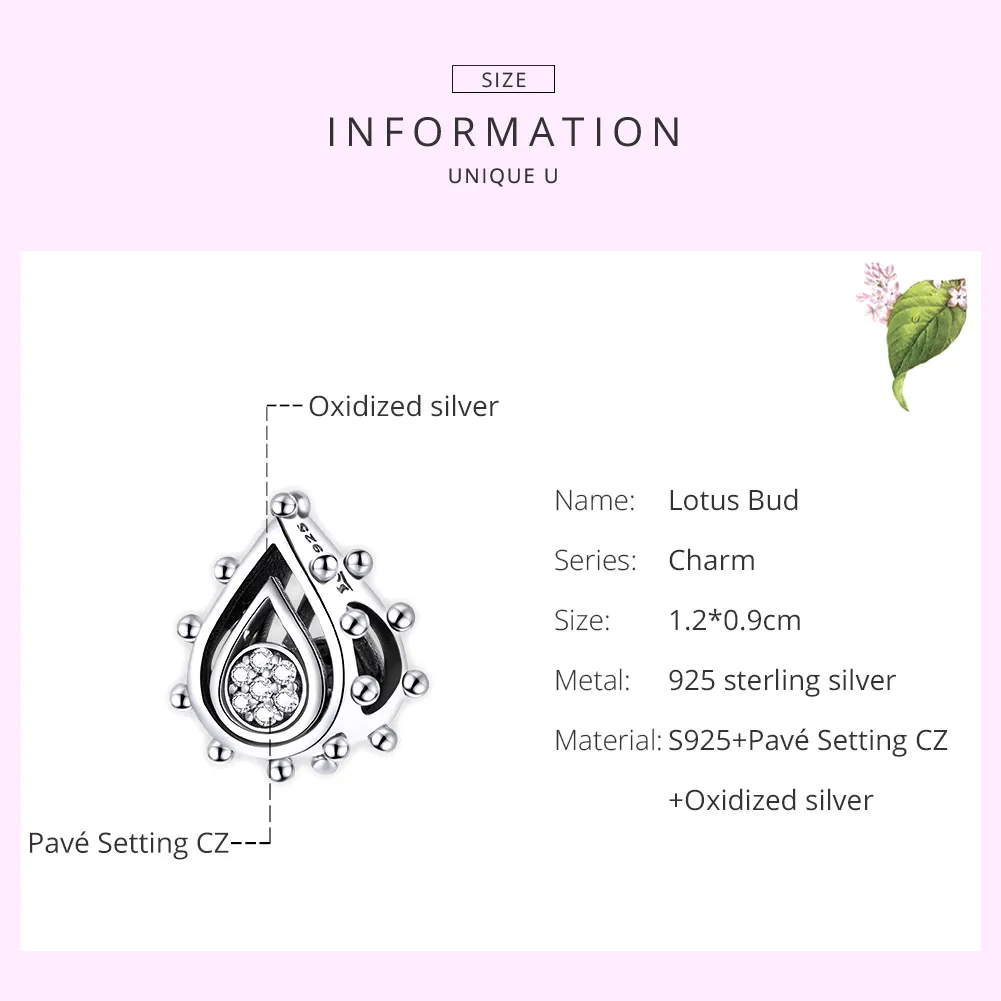 Pandora Style Silver Teardrop Charm - SCC1723