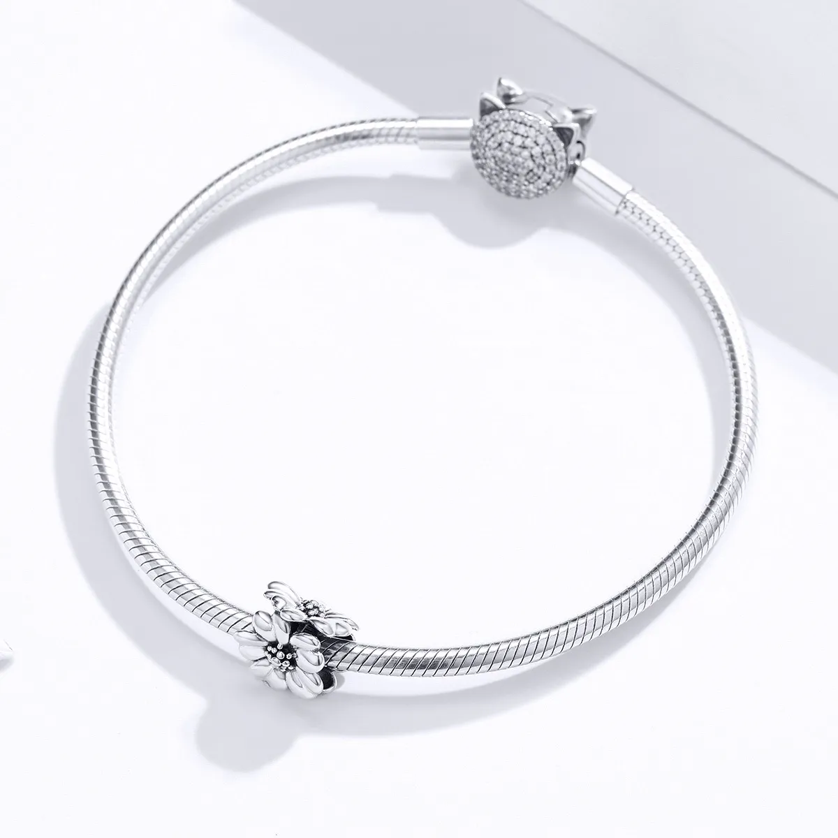 Pandora Style Silver Three Flowers Charm - SCC1486