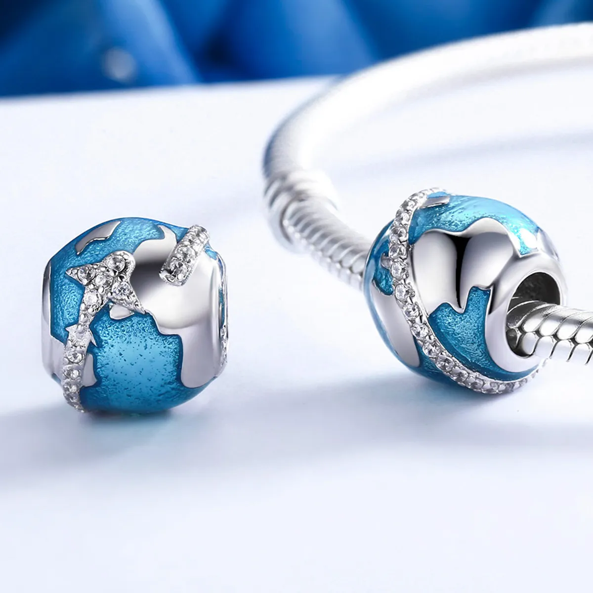 Pandora Style Silver Travel Around The World Charm - SCC183