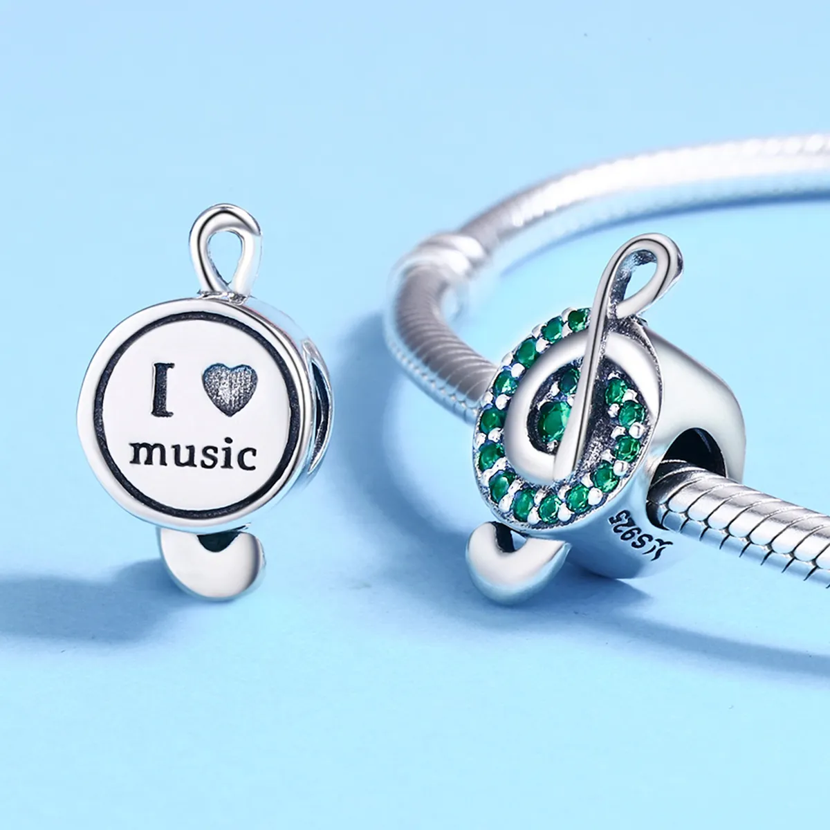 Pandora Style Silver Treble Clef Charm - SCC450