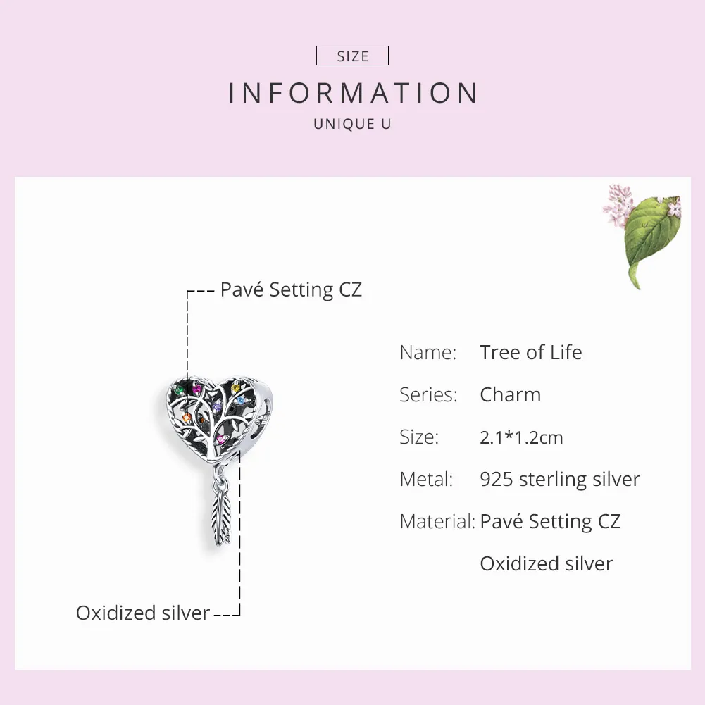 Pandora Style Silver Tree of Life Charm - SCC1768