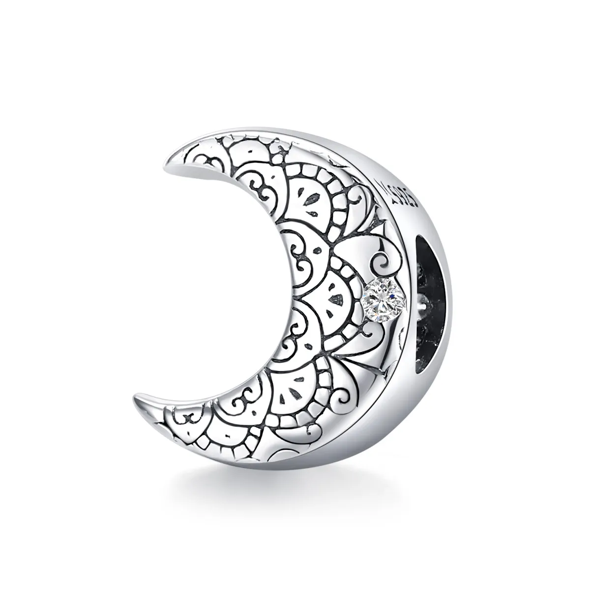 Pandora Style Silver Vine & Moon Charm - SCC1604