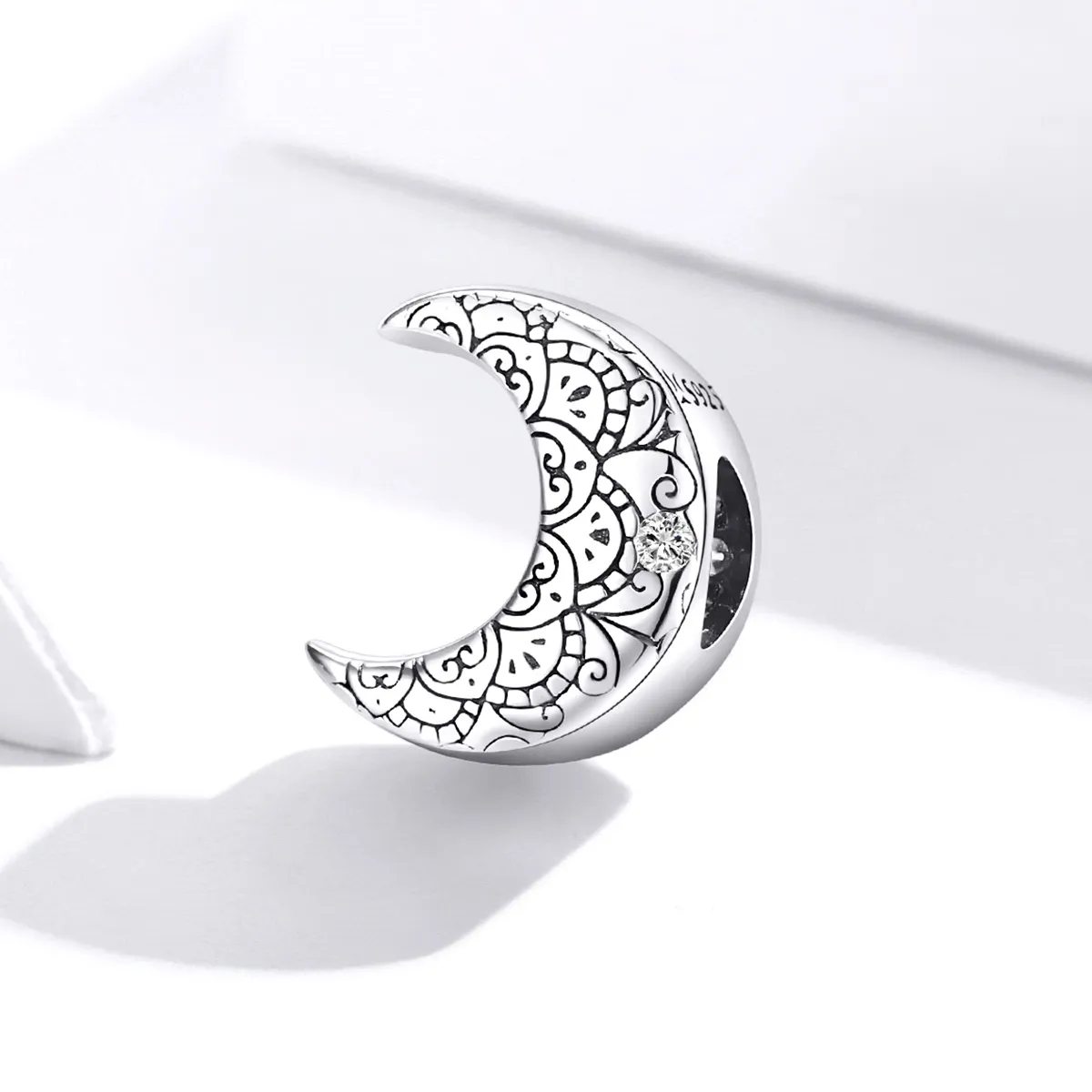 Pandora Style Silver Vine & Moon Charm - SCC1604