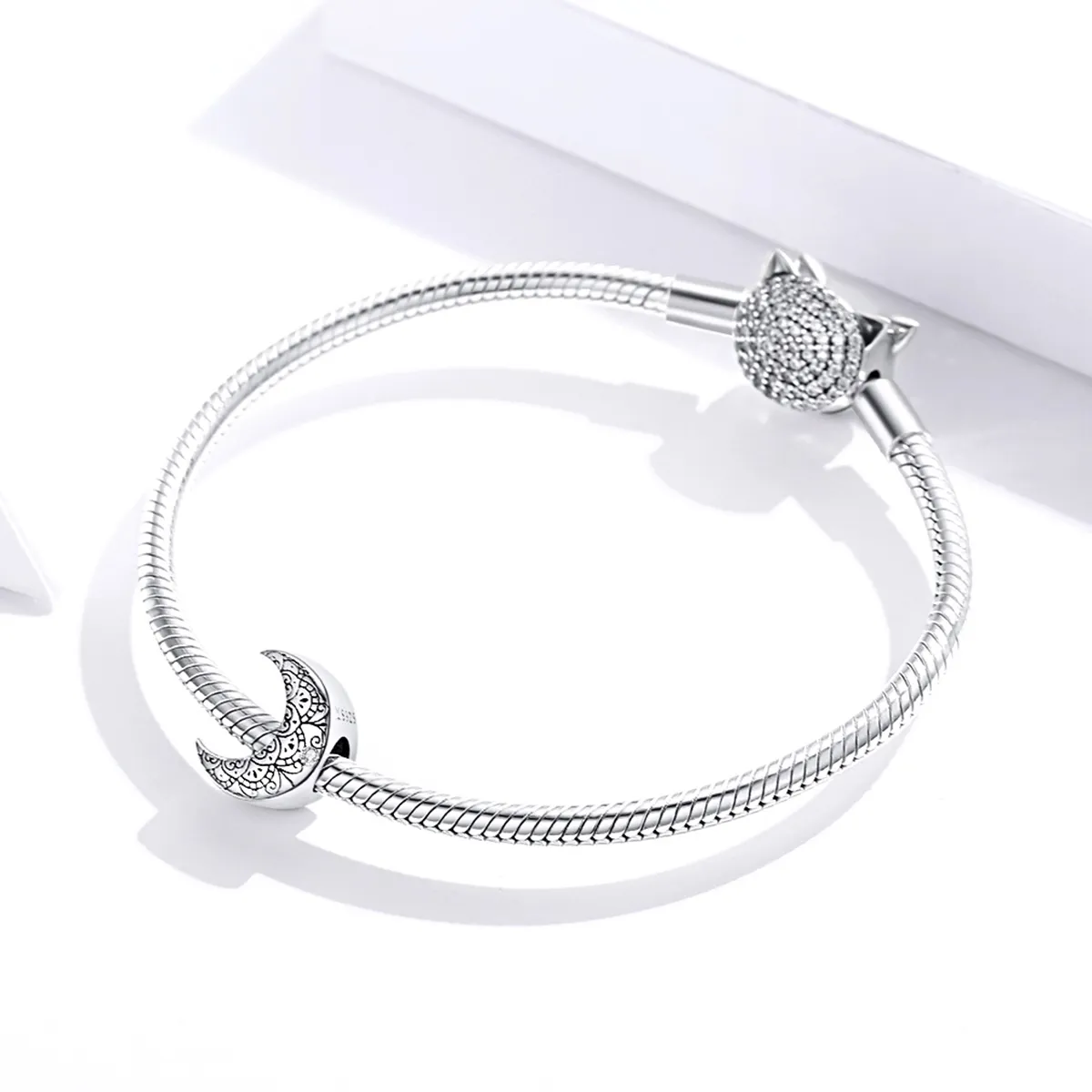 Pandora Style Silver Vine & Moon Charm - SCC1604