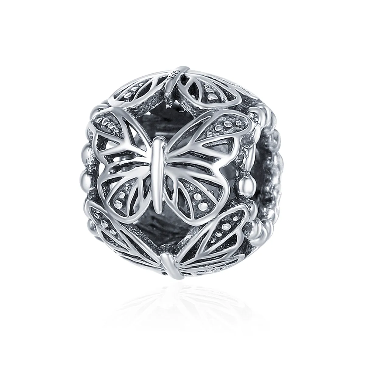 pandora style silver vintage butterfly charm scc491