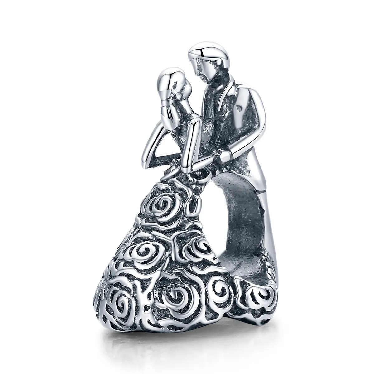 pandora style silver wedding party dancing bride and groom charm scc1564