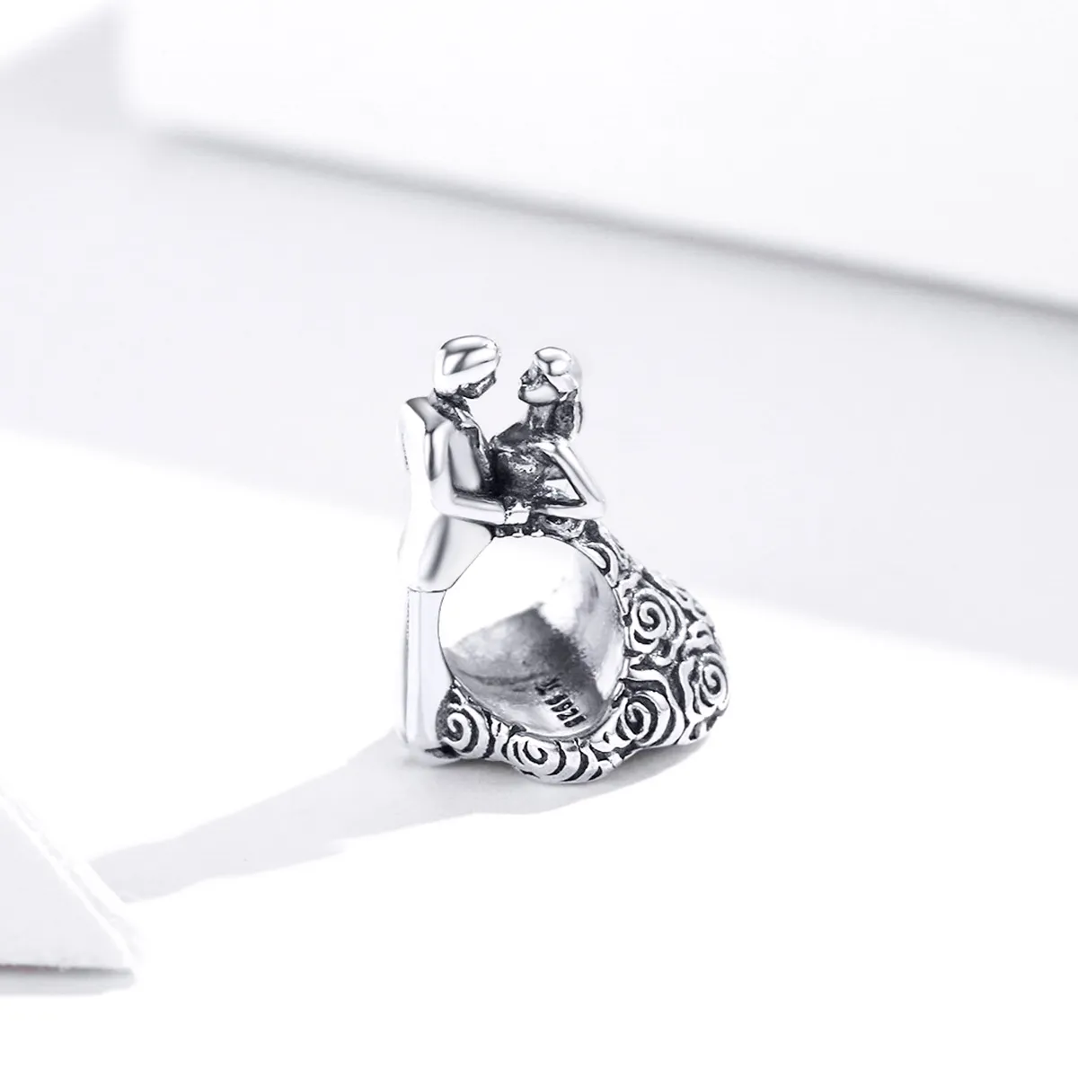 Pandora Style Silver Wedding Party Dancing Bride And Groom Charm - SCC1564