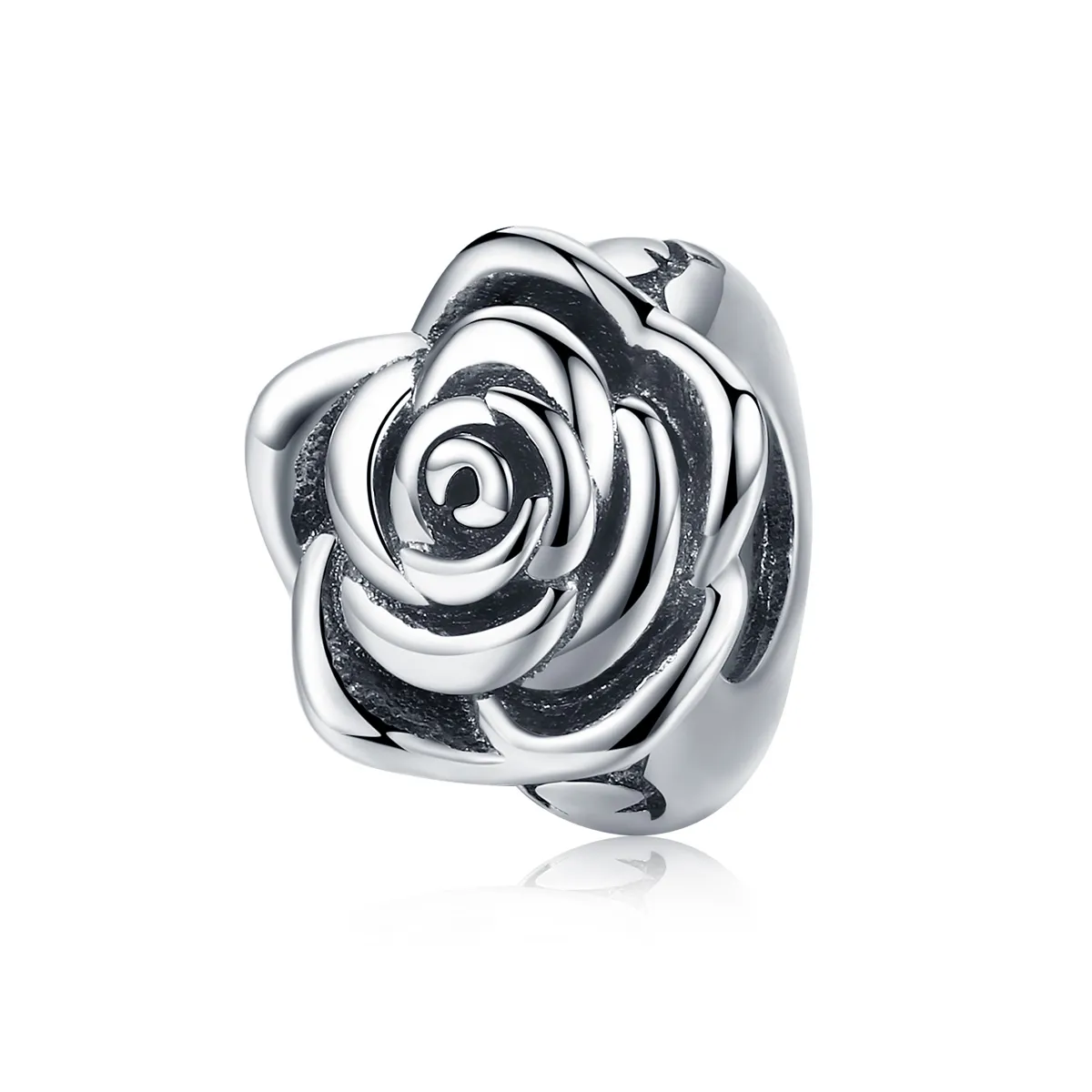 pandora style silver white rose charm scc1101